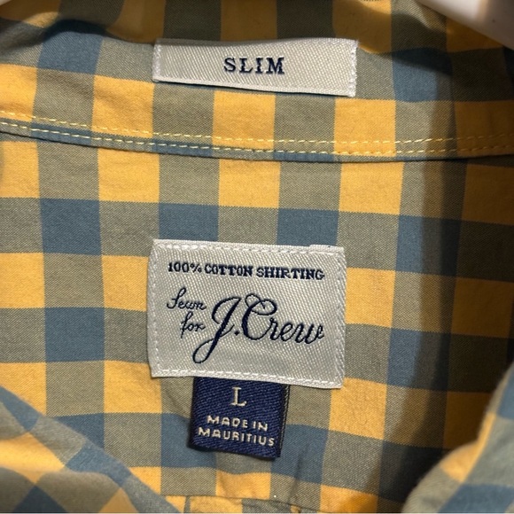 J Crew Shirt Mens Small Checkered Plaid Button Down Slim Fit Sz (L) - Picture 4 of 6